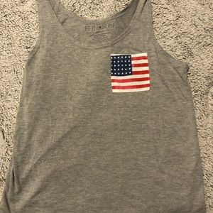 Fifth sun soft gray tank with Flag